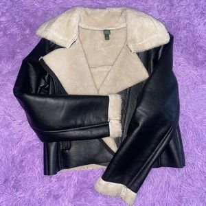 Fur lined Leather Jacket